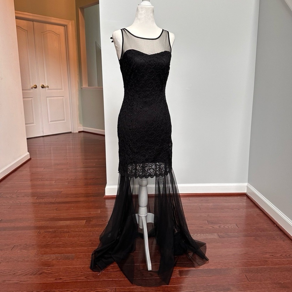 Vintage Y2K Gothic‎ Vania 38 Black Tulle Gown Dress - Monster High Trashy Punk